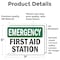 Signmission First Aid Station, 7 in W x Rectangle, Vinyl Decal OS-2PACK-EM-D-57-L-10381 - alternate 2